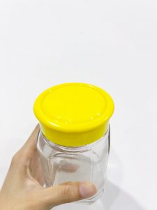 Yellow plastic cap