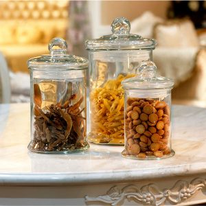 straight clear pressed cookies glass jar