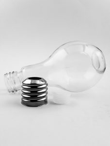 Light bulb glass bottle