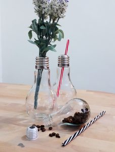 Light bulb glass bottle