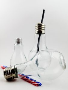 Light bulb glass bottle