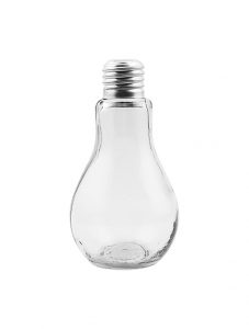 Light bulb glass bottle
