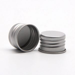 silver aluminum screw cap