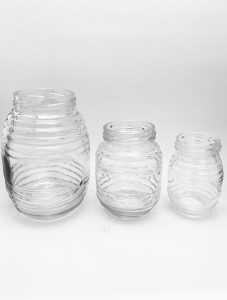 Bumble bee honey glass jar