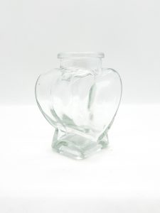 love shape mini glass jar side view