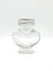 heart shape mini glass jar with screw cap