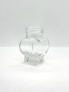 heart shape mini glass jar with screw cap