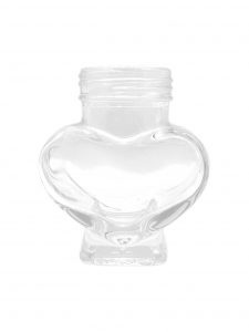 heart shape mini glass jar with screw mouth