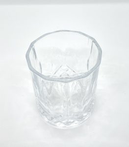 crystal candle cup top view detail