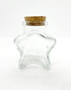 star mini glass jar cork cap