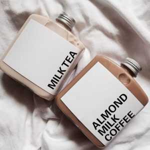 milk tea square glass bottle