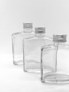 clear liquor glass bottle
