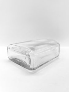 slanted shoulder clear liquor glass bottles